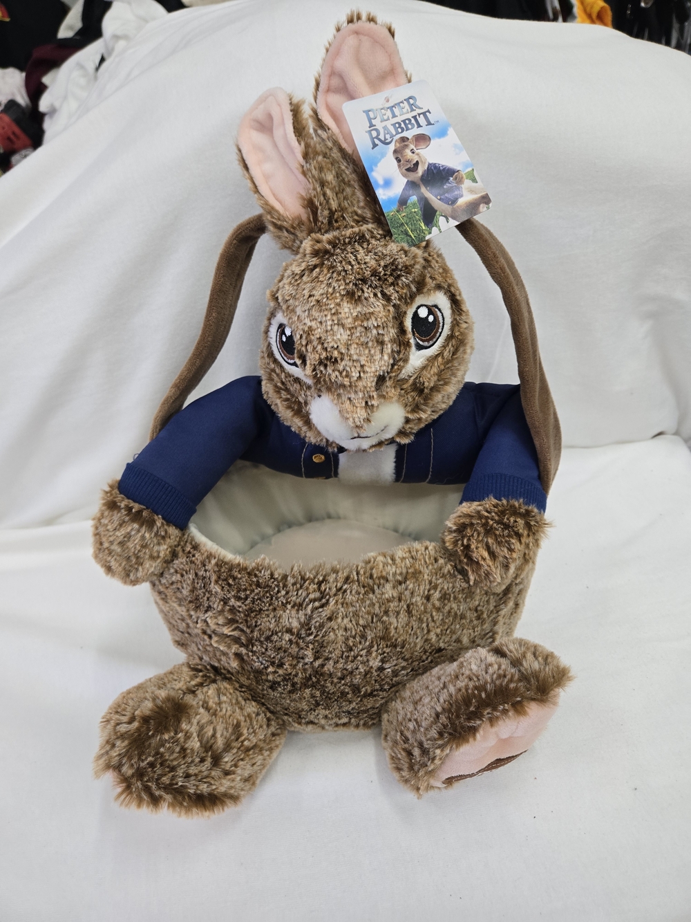 Gund Brown Bunny Basket with Navy Jacket